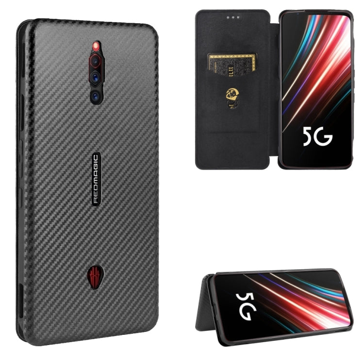 For ZTE nubia Red Magic 5S Carbon Fiber Texture Horizontal Flip TPU + PC + PU Leather Case with Card Slot(Black) - ZTE Cases by PMC TechLife | Online Shopping South Africa | PMC TechLife | Buy Now Pay Later Mobicred