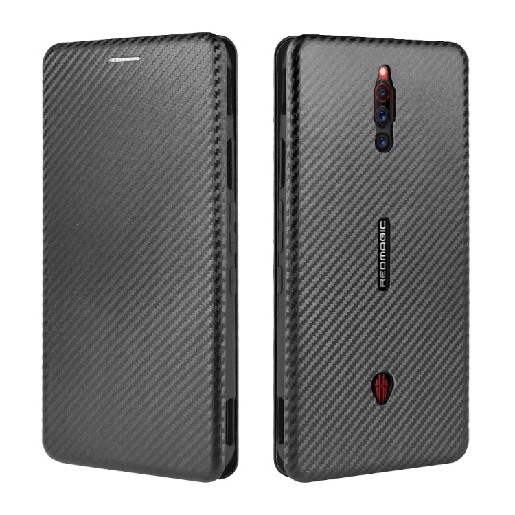For ZTE nubia Red Magic 5S Carbon Fiber Texture Horizontal Flip TPU + PC + PU Leather Case with Card Slot(Black) - ZTE Cases by PMC TechLife | Online Shopping South Africa | PMC TechLife | Buy Now Pay Later Mobicred