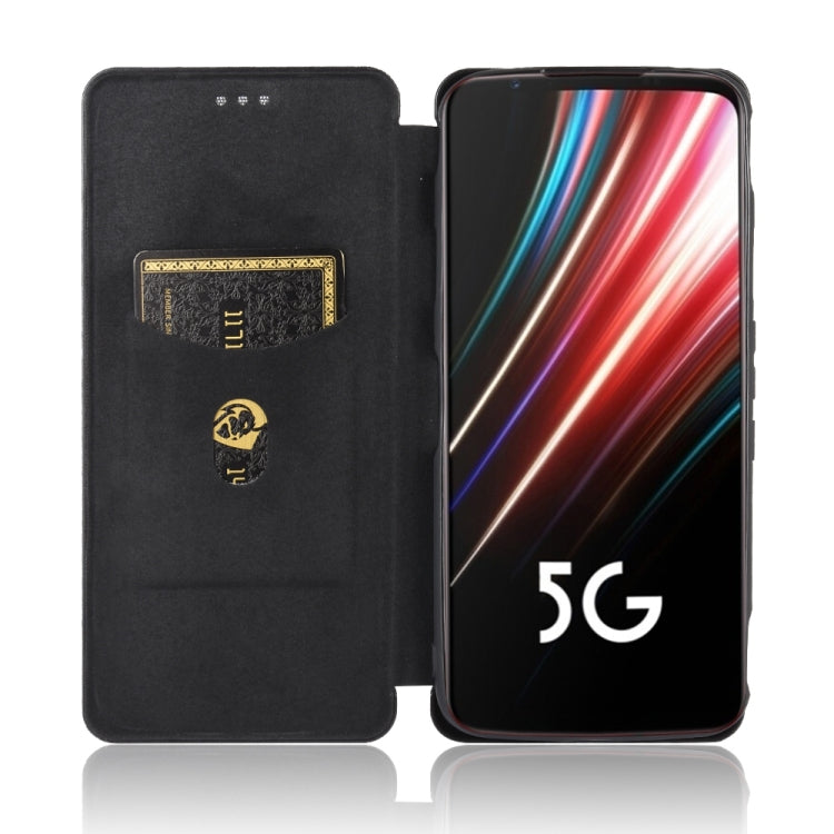For ZTE nubia Red Magic 5S Carbon Fiber Texture Horizontal Flip TPU + PC + PU Leather Case with Card Slot(Black) - ZTE Cases by PMC TechLife | Online Shopping South Africa | PMC TechLife | Buy Now Pay Later Mobicred