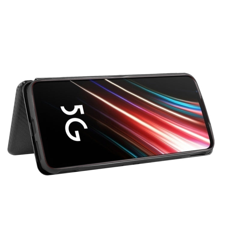 For ZTE nubia Red Magic 5S Carbon Fiber Texture Horizontal Flip TPU + PC + PU Leather Case with Card Slot(Black) - ZTE Cases by PMC TechLife | Online Shopping South Africa | PMC TechLife | Buy Now Pay Later Mobicred