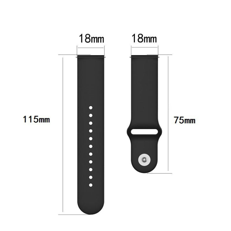 Compatible with Garmin Vivomove 3s / 4s 18mm Reverse Buckle Silicone Watch Band, Size: Small Code(Black) - Watch Bands by PMC TechLife | Online Shopping South Africa | PMC TechLife | Buy Now Pay Later Mobicred