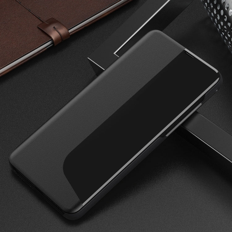 For Huawei Mate 20 Pro Side Display Shockproof Horizontal Flip Leather Case with Holder & Call Answering Function & Sleep / Wake-up(Black) - Huawei Cases by PMC TechLife | Online Shopping South Africa | PMC TechLife