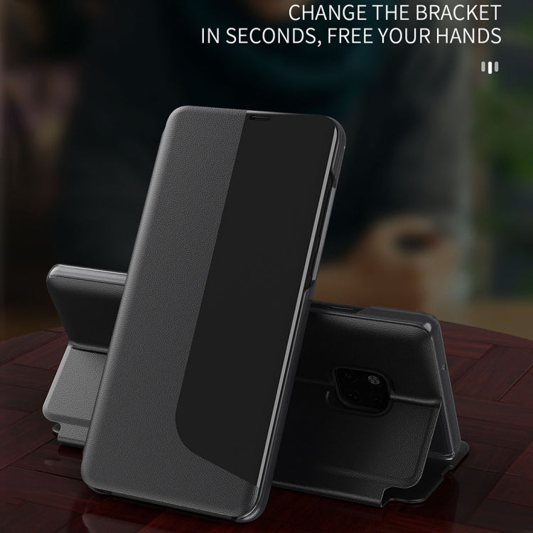 For Huawei Mate 20 Pro Side Display Shockproof Horizontal Flip Leather Case with Holder & Call Answering Function & Sleep / Wake-up(Black) - Huawei Cases by PMC TechLife | Online Shopping South Africa | PMC TechLife