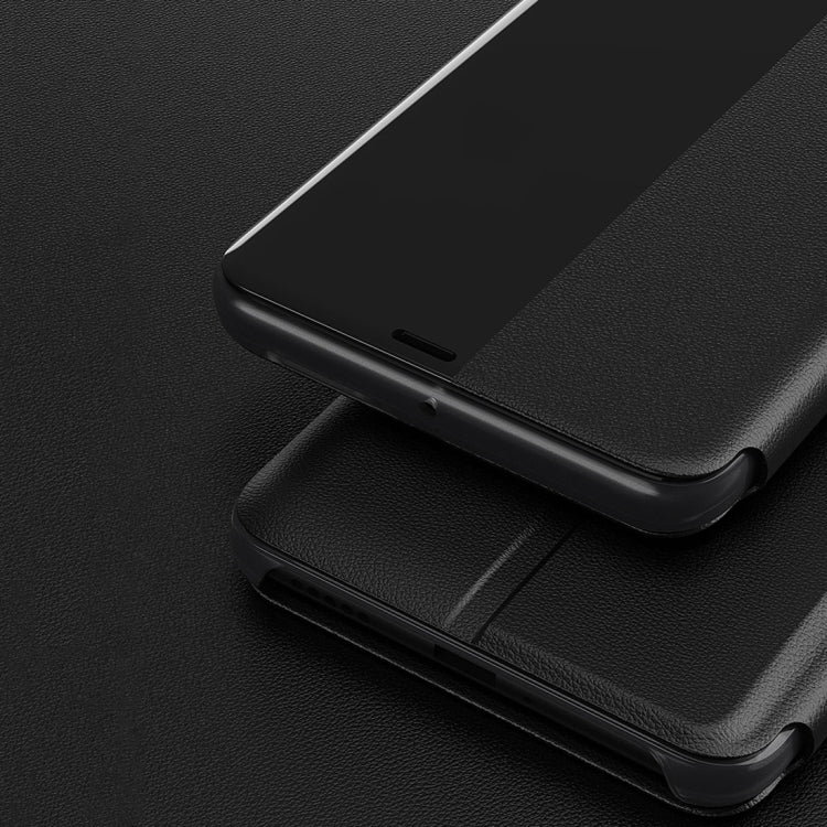 For Huawei Mate 20 Pro Side Display Shockproof Horizontal Flip Leather Case with Holder & Call Answering Function & Sleep / Wake-up(Black) - Huawei Cases by PMC TechLife | Online Shopping South Africa | PMC TechLife