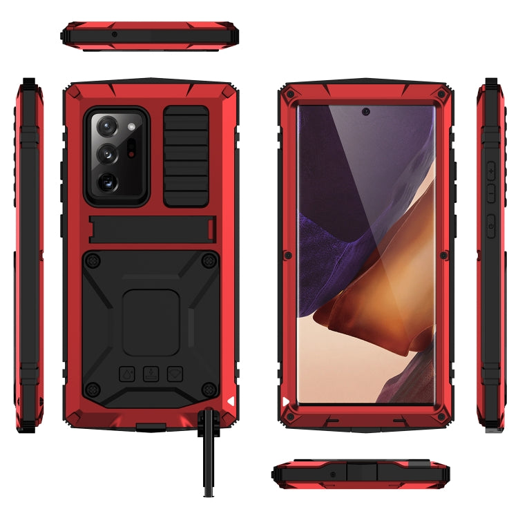 For Samsung Galaxy Note 20 Ultra R-JUST Shockproof Waterproof Dust-proof Metal + Silicone Protective Case with Holder(Red) - Galaxy Note20 Cases by R-JUST | Online Shopping South Africa | PMC TechLife | Buy Now Pay Later Mobicred