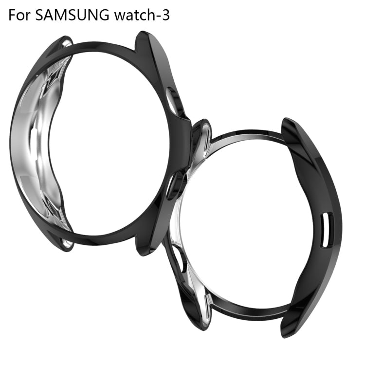For Samsung Galaxy Watch 3 41mm Electroplating Hollow Half-pack TPU Protective Case(Black) - Watch Cases by ENKAY | Online Shopping South Africa | PMC TechLife | Buy Now Pay Later Mobicred