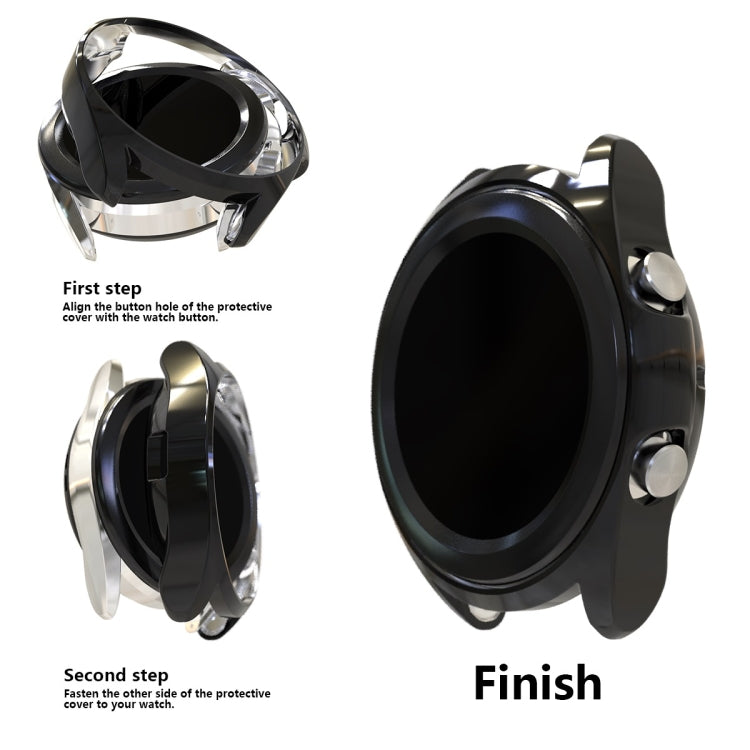 For Samsung Galaxy Watch 3 41mm Electroplating Hollow Half-pack TPU Protective Case(Black) - Watch Cases by ENKAY | Online Shopping South Africa | PMC TechLife | Buy Now Pay Later Mobicred