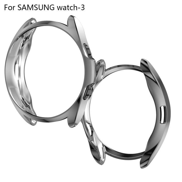 For Samsung Galaxy Watch 3 45mm Electroplating Hollow Half-pack TPU Protective Case(Gray) - Watch Cases by ENKAY | Online Shopping South Africa | PMC TechLife | Buy Now Pay Later Mobicred