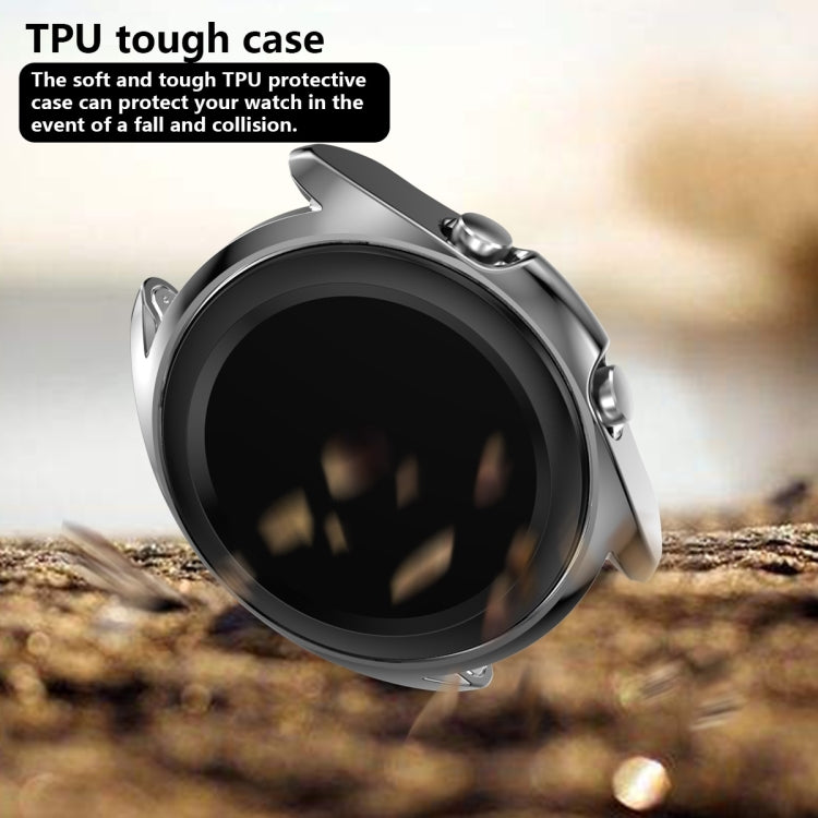 For Samsung Galaxy Watch 3 45mm Electroplating Hollow Half-pack TPU Protective Case(Gray) - Watch Cases by ENKAY | Online Shopping South Africa | PMC TechLife | Buy Now Pay Later Mobicred