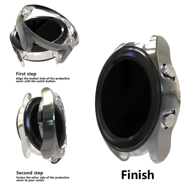 For Samsung Galaxy Watch 3 45mm Electroplating Hollow Half-pack TPU Protective Case(Gray) - Watch Cases by ENKAY | Online Shopping South Africa | PMC TechLife | Buy Now Pay Later Mobicred
