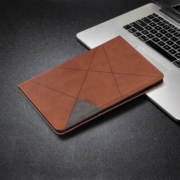 For Samsung Galaxy Tab S8 / Galaxy Tab S7 T870 Rhombus Texture Horizontal Flip Magnetic Leather Case with Holder & Card Slots(Brown) - free shipping - PMC TechLife - Order now!