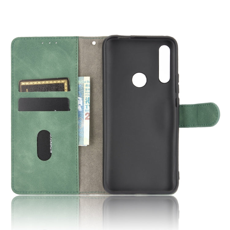 For Huawei P smart Z / Y9 Prime (2019) Solid Color Skin Feel Magnetic Buckle Horizontal Flip Calf Texture PU Leather Case with Holder & Card Slots & Wallet(Green) - free shipping - PMC TechLife - Order now!