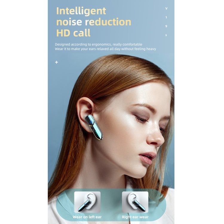 V19S Bluetooth 5.0 Business Style Fingerprint Touch Bluetooth Earphone(Purple) - Bluetooth Earphone by PMC TechLife | Online Shopping South Africa | PMC TechLife