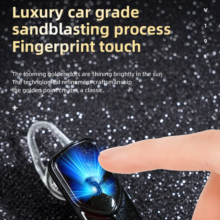 V19S Bluetooth 5.0 Business Style Fingerprint Touch Bluetooth Earphone(Purple) - Bluetooth Earphone by PMC TechLife | Online Shopping South Africa | PMC TechLife