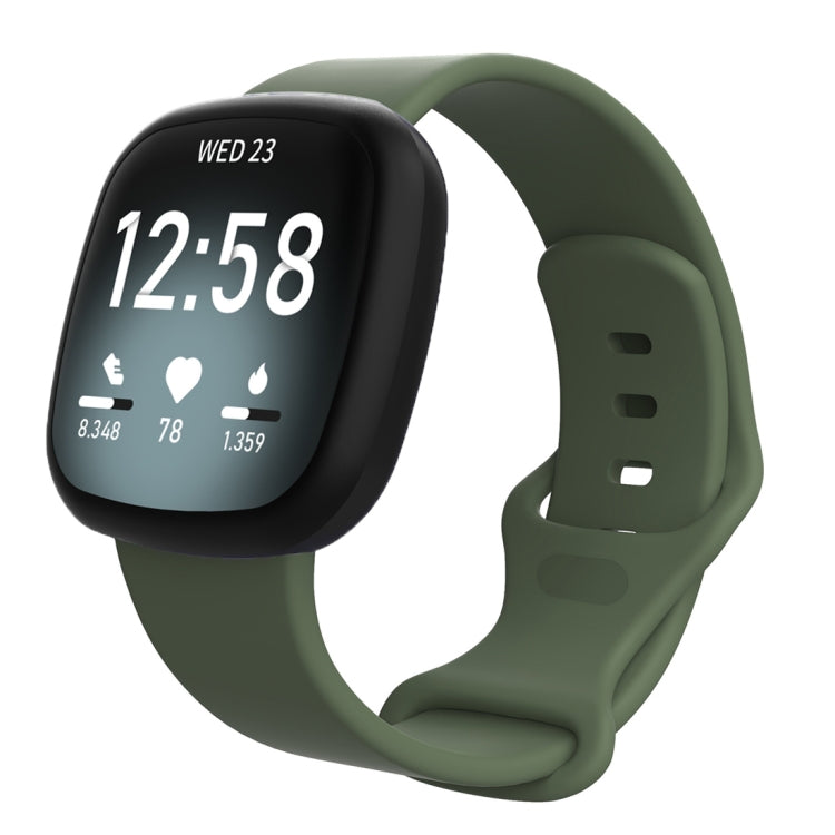 For Fitbit Versa 4 / Versa 3 / Sense 2 / Sense Silicone Watch Band, Size: L(Dark Green) - Watch Bands by PMC TechLife | Online Shopping South Africa | PMC TechLife | Buy Now Pay Later Mobicred
