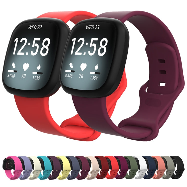 For Fitbit Versa 4 / Versa 3 / Sense 2 / Sense Silicone Watch Band, Size: L(Black) - Watch Bands by PMC TechLife | Online Shopping South Africa | PMC TechLife | Buy Now Pay Later Mobicred