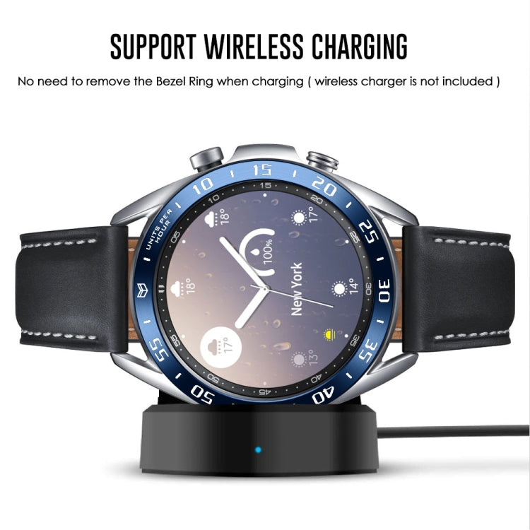 For Samsung Galaxy Watch 3 41mm Smart Watch Steel Bezel Ring, A Version(Blue Ring White Letter) - Watch Cases by ENKAY | Online Shopping South Africa | PMC TechLife | Buy Now Pay Later Mobicred