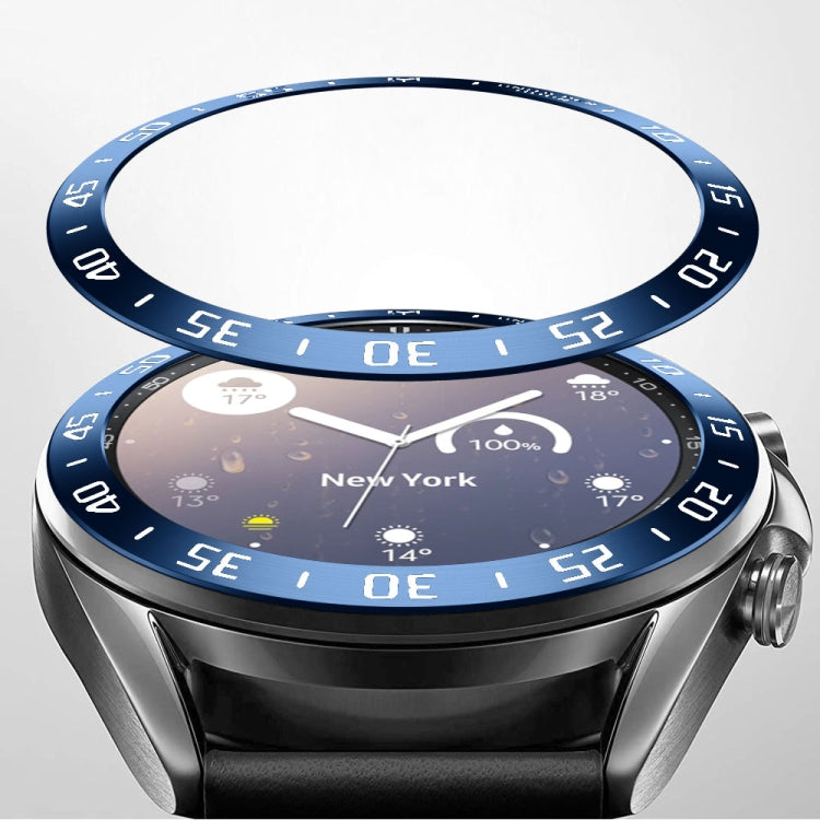 For Samsung Galaxy Watch 3 41mm Smart Watch Steel Bezel Ring, A Version(Blue Ring White Letter) - Watch Cases by ENKAY | Online Shopping South Africa | PMC TechLife | Buy Now Pay Later Mobicred