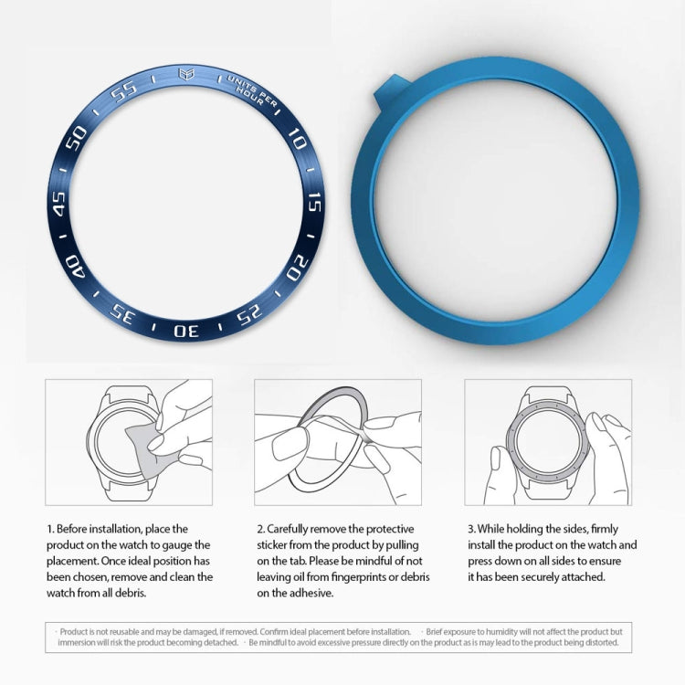 For Samsung Galaxy Watch 3 41mm Smart Watch Steel Bezel Ring, A Version(Blue Ring White Letter) - Watch Cases by ENKAY | Online Shopping South Africa | PMC TechLife | Buy Now Pay Later Mobicred