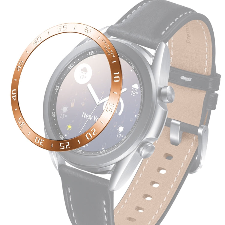 For Samsung Galaxy Watch 3 41mm Smart Watch Steel Bezel Ring, A Version(Rose Gold Ring White Letter) - Watch Cases by ENKAY | Online Shopping South Africa | PMC TechLife | Buy Now Pay Later Mobicred