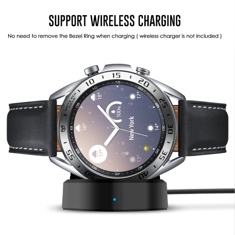 For Samsung Galaxy Watch 3 41mm Smart Watch Steel Bezel Ring, A Version(Silver Ring Black Letter) - Watch Cases by ENKAY | Online Shopping South Africa | PMC TechLife | Buy Now Pay Later Mobicred