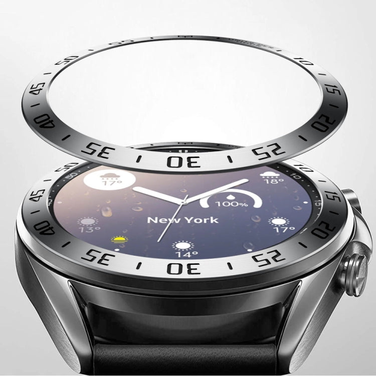 For Samsung Galaxy Watch 3 41mm Smart Watch Steel Bezel Ring, A Version(Silver Ring Black Letter) - Watch Cases by ENKAY | Online Shopping South Africa | PMC TechLife | Buy Now Pay Later Mobicred