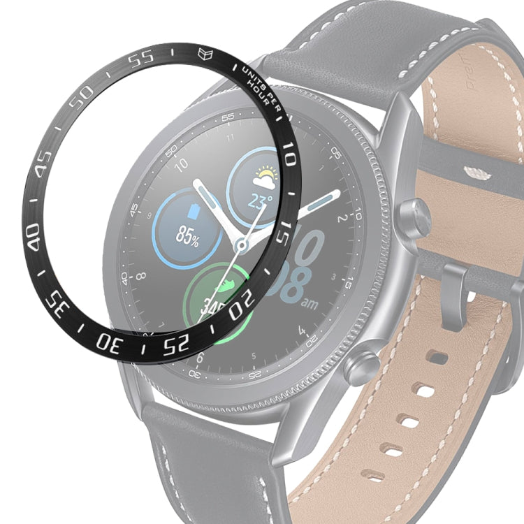 For Samsung Galaxy Watch 3 45mm Smart Watch Steel Bezel Ring, A Version(Black Ring White Letter) - Watch Cases by ENKAY | Online Shopping South Africa | PMC TechLife | Buy Now Pay Later Mobicred