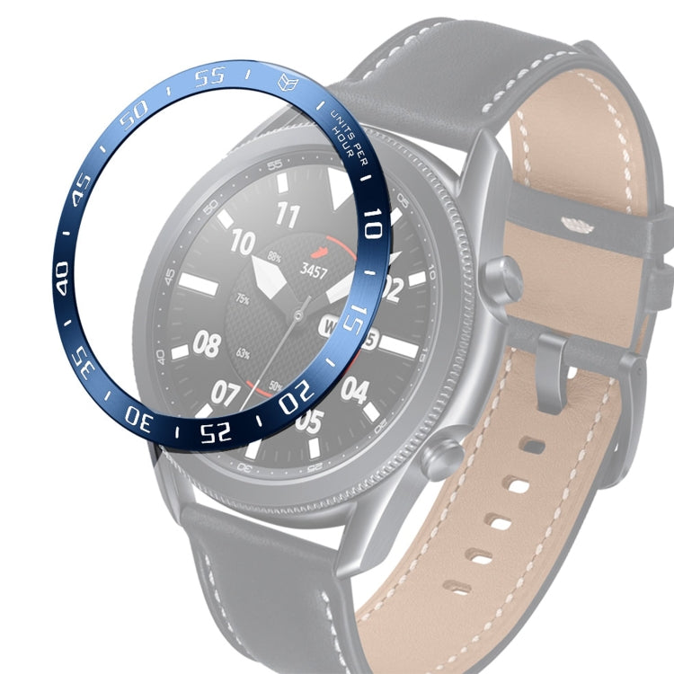 For Samsung Galaxy Watch 3 45mm Smart Watch Steel Bezel Ring, A Version(Blue Ring White Letter) - Watch Cases by ENKAY | Online Shopping South Africa | PMC TechLife | Buy Now Pay Later Mobicred