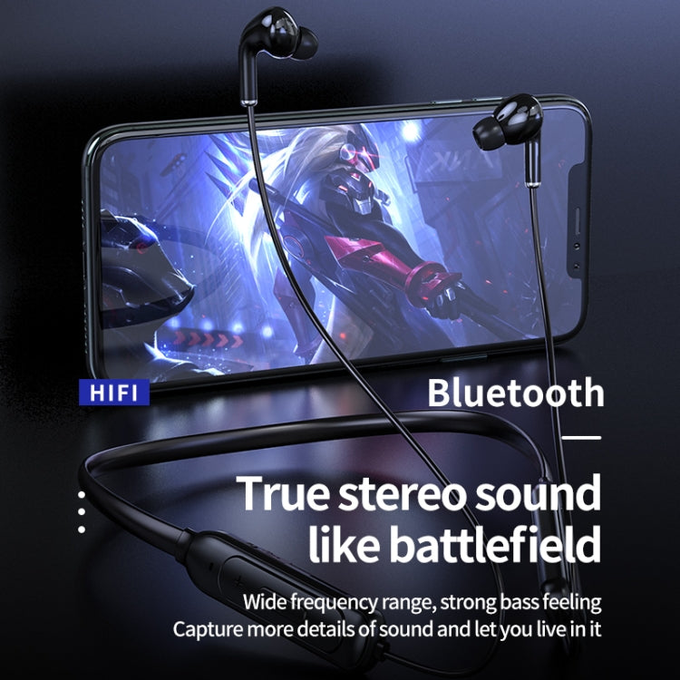 M60 8D Surround Sound Wireless Neck-mounted 5.1 Bluetooth Earphone Support TF Card MP3 Mode(White) - Neck-mounted Earphone by PMC TechLife | Online Shopping South Africa | PMC TechLife