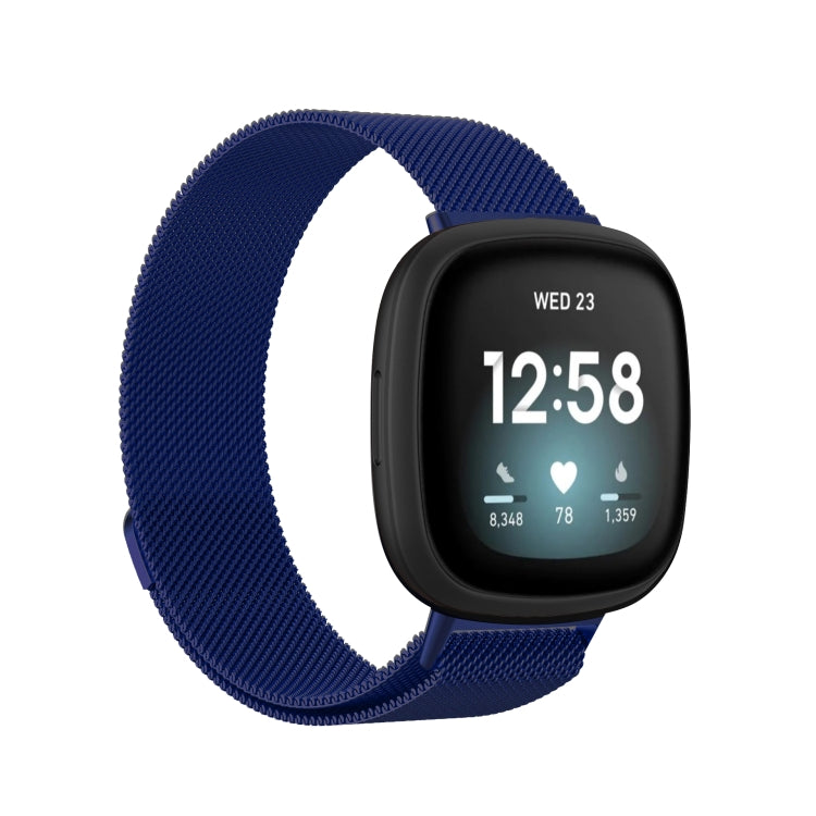 For Fitbit Versa 3 Milanese  Watch Band, Size:L 230mm(Blue) - free shipping - PMC TechLife - Order now!