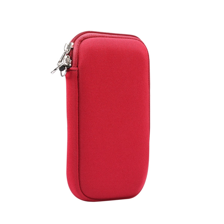 Universal Elasticity Zipper Protective Case Storage Bag with Lanyard For 6.7-6.9 inch Smart Phones(Purplish Red) - iPhone 12 Pro Max Cases by PMC TechLife | Online Shopping South Africa | PMC TechLife