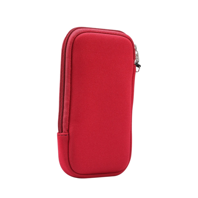 Universal Elasticity Zipper Protective Case Storage Bag with Lanyard For 6.7-6.9 inch Smart Phones(Purplish Red) - iPhone 12 Pro Max Cases by PMC TechLife | Online Shopping South Africa | PMC TechLife