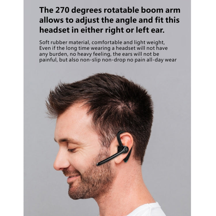 F910 Bluetooth 5.0 Hanging Ear Style Dual Mic Noise Cancelling Bluetooth Earphone(Black Blue) - Bluetooth Earphone by PMC TechLife | Online Shopping South Africa | PMC TechLife