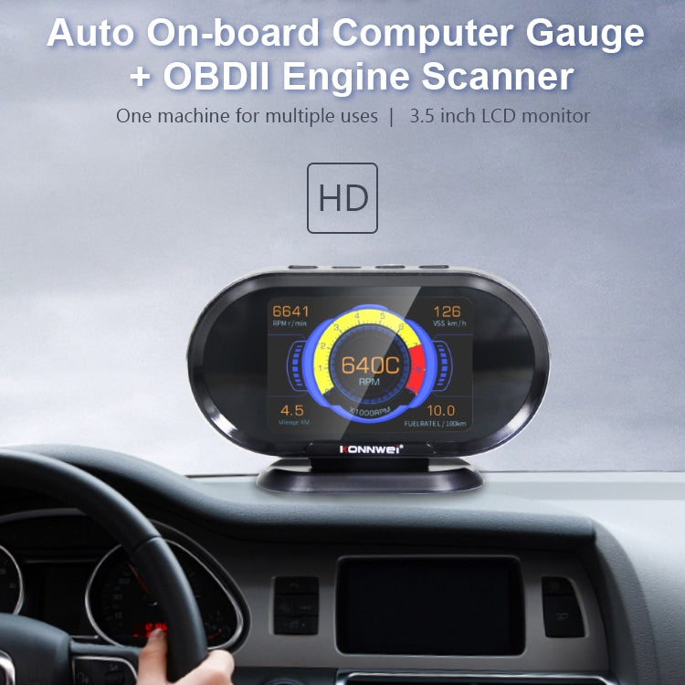 KONNWEI KW206 2 in 1 OBDII / EOBD12V Car Fault Scanner + 3.5 inch LCD Monitor - free shipping - PMC TechLife - Order now!