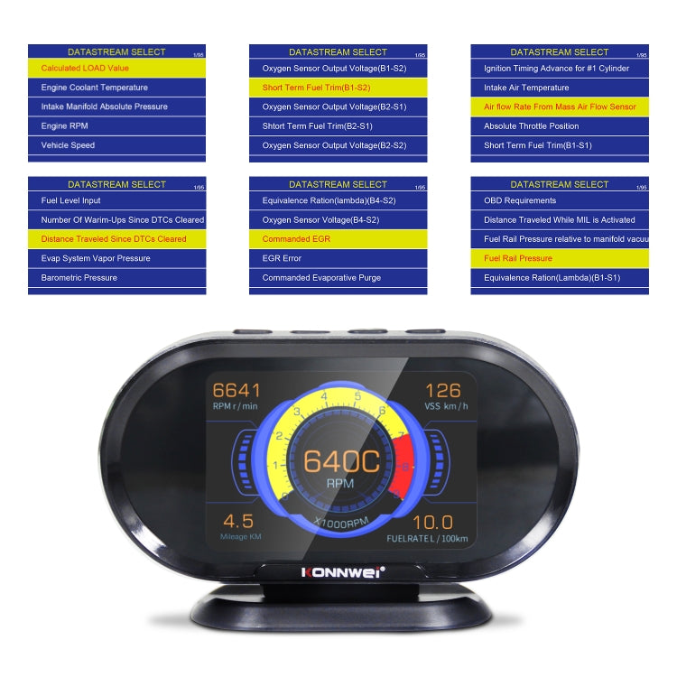 KONNWEI KW206 2 in 1 OBDII / EOBD12V Car Fault Scanner + 3.5 inch LCD Monitor - free shipping - PMC TechLife - Order now!