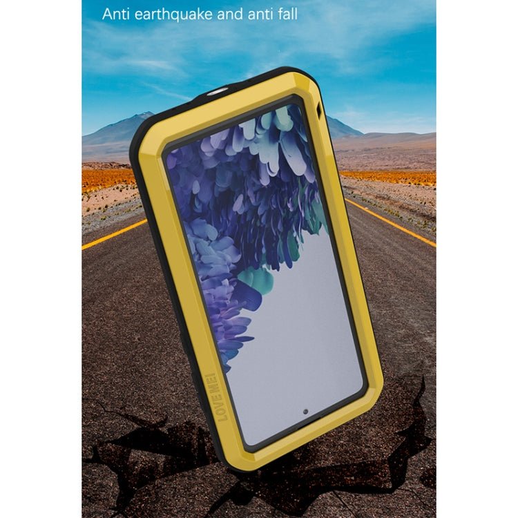 For Samsung Galaxy S20 FE LOVE MEI Metal Shockproof Waterproof Dustproof Protective Case with Glass(Silver) - Galaxy S20 FE Cases by NILLKIN | Online Shopping South Africa | PMC TechLife | Buy Now Pay Later Mobicred