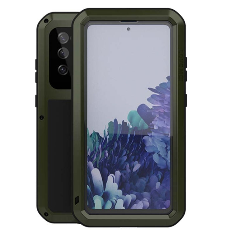 For Samsung Galaxy S20 FE LOVE MEI Metal Shockproof Waterproof Dustproof Protective Case with Glass(Army Green) - free shipping - PMC TechLife - Order now!