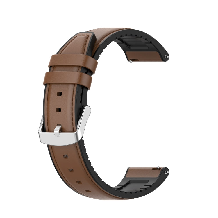 20mm Silicone Leather Watch Band for Huawei Watch GT 2 42mm(Brown) - Watch Bands by PMC TechLife | Online Shopping South Africa | PMC TechLife | Buy Now Pay Later Mobicred