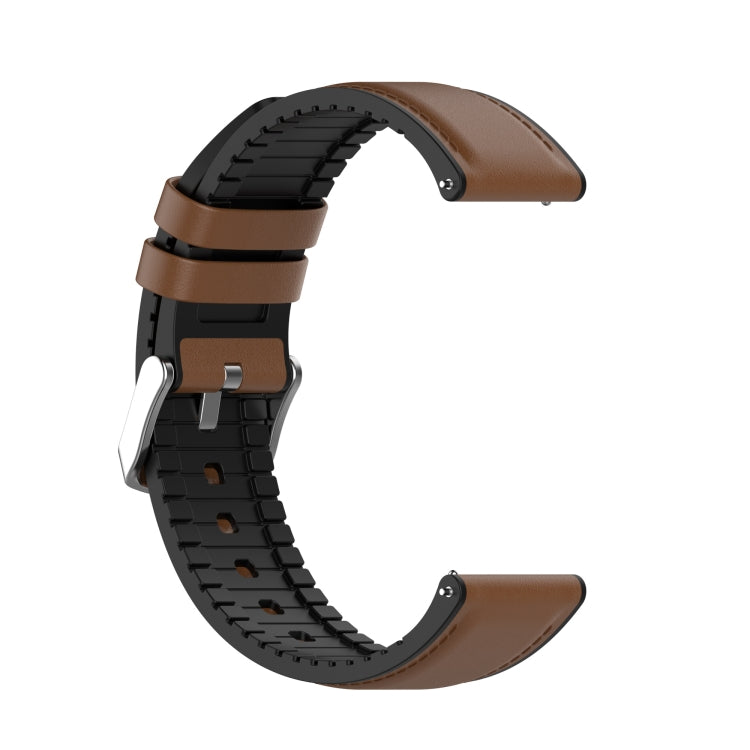 20mm Silicone Leather Watch Band for Huawei Watch GT 2 42mm(Brown) - Watch Bands by PMC TechLife | Online Shopping South Africa | PMC TechLife | Buy Now Pay Later Mobicred