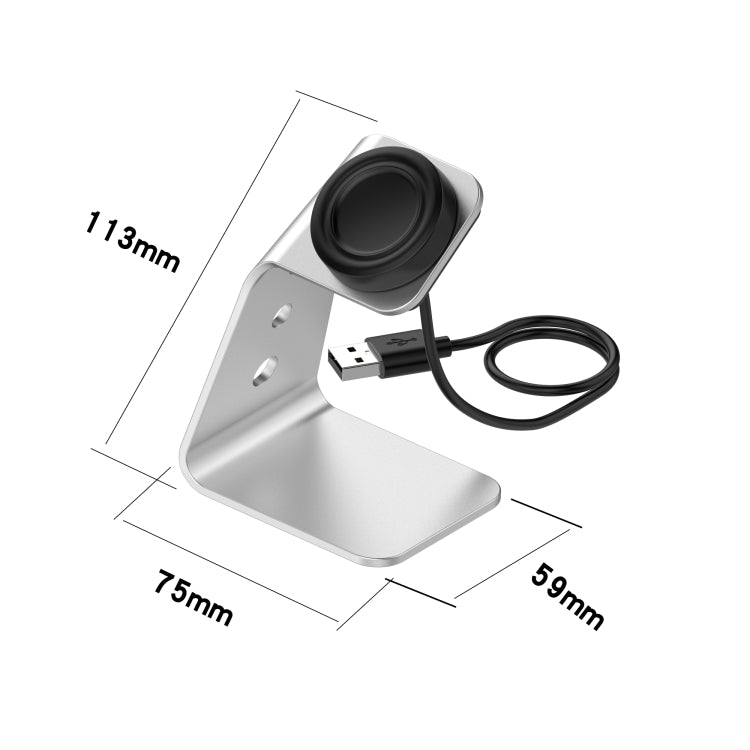 For Samsung R500 / Galaxy Watch 3 Universal Aluminum Alloy Magnetic Charger Holder with Chip Protection, Support Fast Charging(Silver) - Charger by PMC TechLife | Online Shopping South Africa | PMC TechLife | Buy Now Pay Later Mobicred