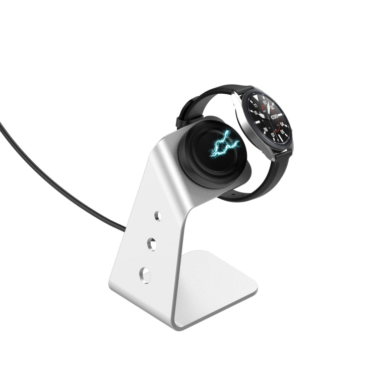 For Samsung R500 / Galaxy Watch 3 Universal Aluminum Alloy Magnetic Charger Holder with Chip Protection, Support Fast Charging(Silver) - Charger by PMC TechLife | Online Shopping South Africa | PMC TechLife | Buy Now Pay Later Mobicred