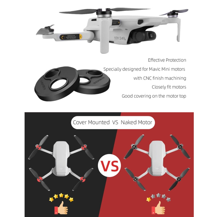Sunnylife Dust-proof Waterproof Aluminum Alloy Motor Cover for DJI Mini 3 Pro/Mavic Mini/Mini SE(Red) - Other by PMC TechLife | Online Shopping South Africa | PMC TechLife | Buy Now Pay Later Mobicred