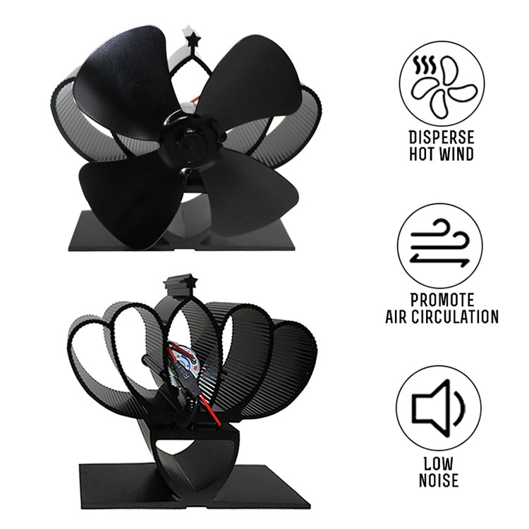 YL201 4-Blade High Temperature Metal Heat Powered Fireplace Stove Fan (Bronze) - free shipping - PMC TechLife - Order now!