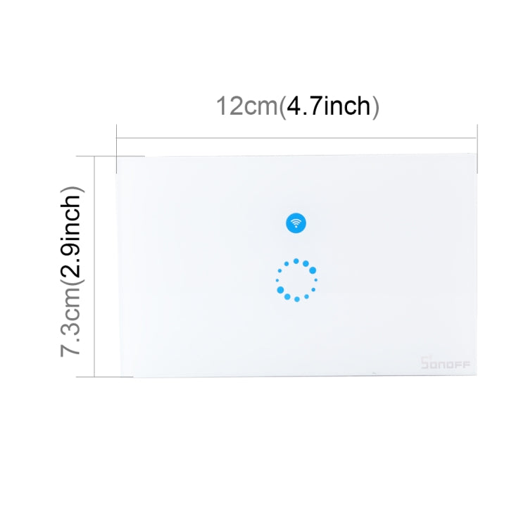 Sonoff  Touch 120mm 1 Gang Tempered Glass Panel Wall Switch Smart Home Light Touch Switch, Compatible with Alexa and Google Home, AC 90V-250V 400W 2A - Smart Socket by PMC TechLife | Online Shopping South Africa | PMC TechLife