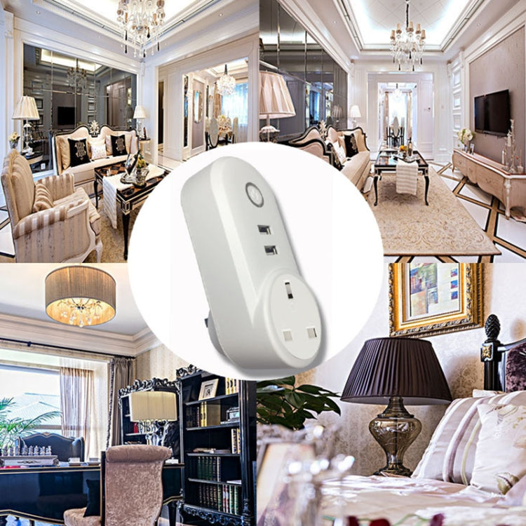 SA-002 2 USB Ports + 1 UK Socket WiFi Smart Power Plug Socket, Compatible with Alexa and Google Home, AC 110V-230V, UK Plug - Smart Socket by PMC TechLife | Online Shopping South Africa | PMC TechLife