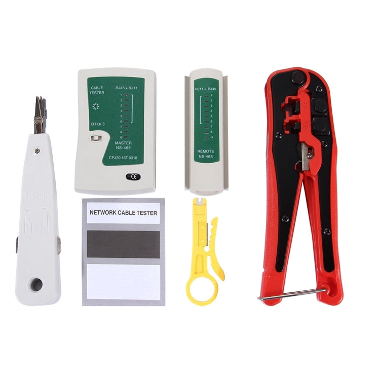 WLXY 4 in 1 Portable Crimping Stripper Punch Down  Wire Line Detector Ethernet Network Cable Tester Tools Kits - Lan Cable and Tools by WLXY | Online Shopping South Africa | PMC TechLife | Buy Now Pay Later Mobicred