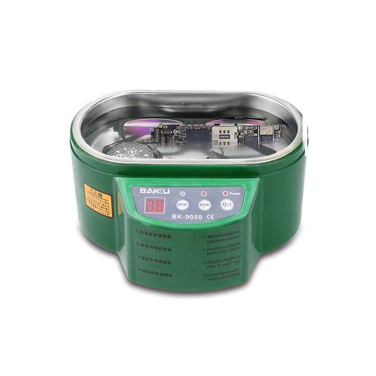 BAKU BK-9050 30W / 50W Adjustable 0.6L LCD Display Ultrasonic Cleaner, AC 220V(Green) - free shipping - PMC TechLife - Order now!
