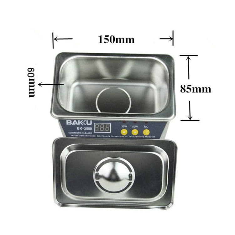 BAKU BK-3550 35W / 50W Adjustable 0.8L LCD Display Ultrasonic Cleaner, AC 220V, EU Plug - free shipping - PMC TechLife - Order now!