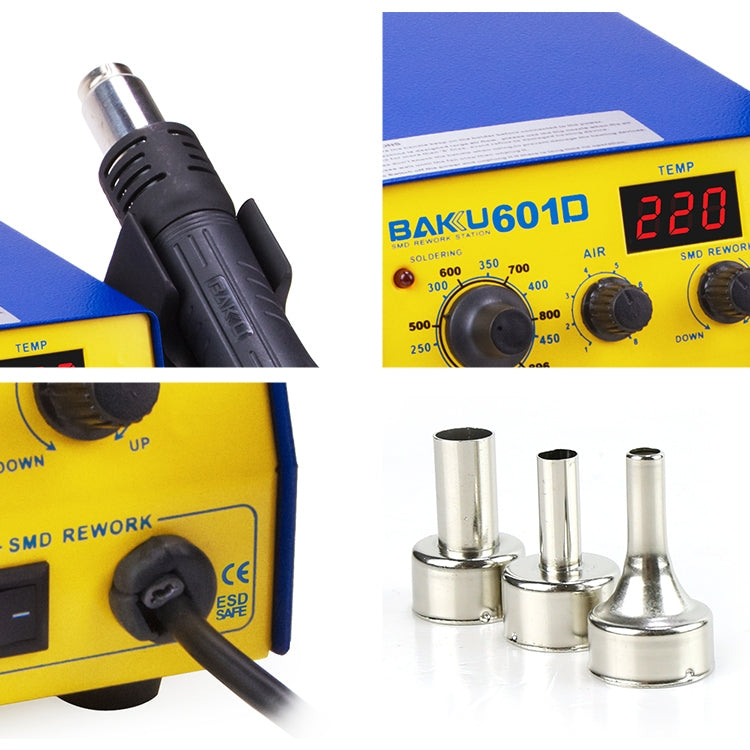 BAKU BK-601D AC 220V LED Display 2 in 1 Hot Air Gun Soldering Iron Soldering Station - free shipping - PMC TechLife - Order now!