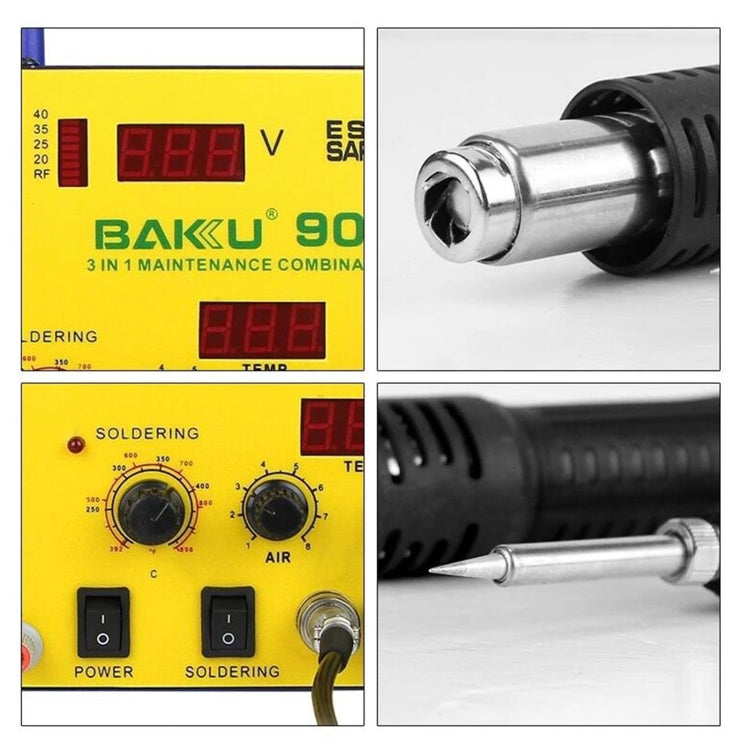 BAKU BK-909 BGA Rework Solder Station Hot Air Gun Welder Equipment, EU Plug - free shipping - PMC TechLife - Order now!